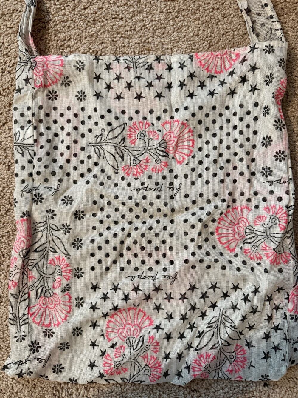 Two Free People Womens Reusable Shopper Tote Bag